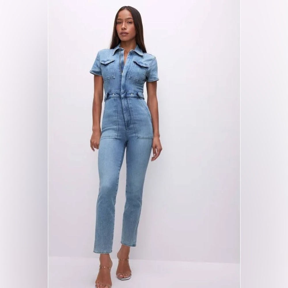 NWT Good American denim jumpsuit size 2